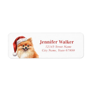 Christmas Pomeranian Return Address Labels