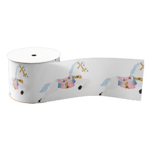 Christmas pony pink winter wonderland  grosgrain ribbon