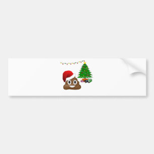 christmas poo emoji bumper sticker