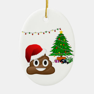 christmas poo emoji ceramic tree decoration