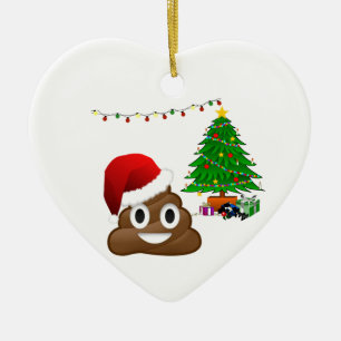 christmas poo emoji ceramic tree decoration