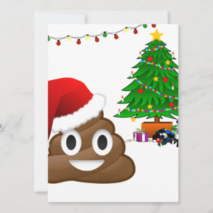 christmas poo emoji holiday card