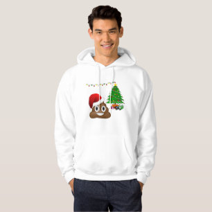 christmas poo emoji mens hooded hoodie sweatshirt