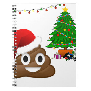christmas poo emoji spiral notebook