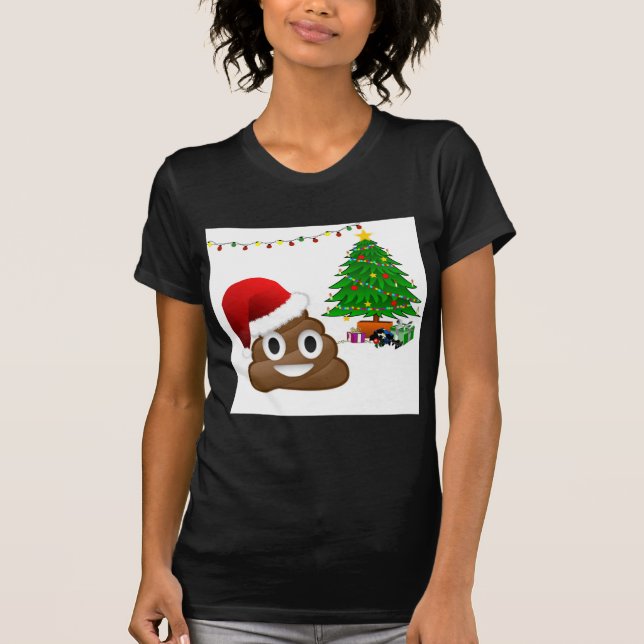 christmas poo emoji T-Shirt (Front)