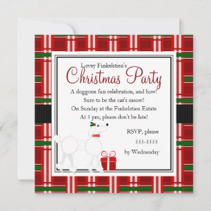 Christmas Poodle and Plaid! Invitation