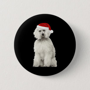 Christmas Poodle Christmas Tree Dog Puppy Watercol 6 Cm Round Badge
