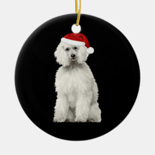 Christmas Poodle Christmas Tree Dog Puppy Watercol Ceramic Tree Decoration