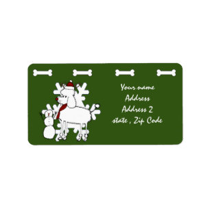 Christmas poodle dog address labels