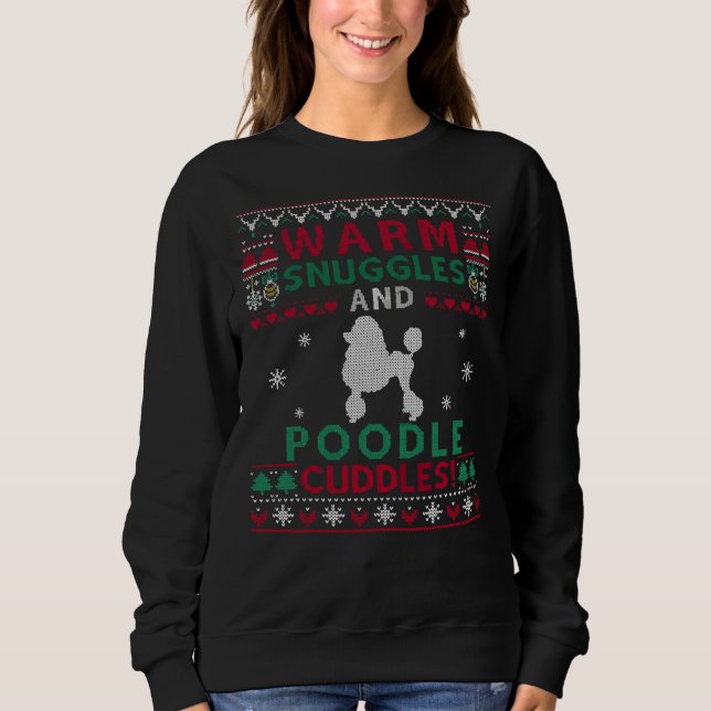 Christmas Poodle Dog Ugly Sweater Style (Front)