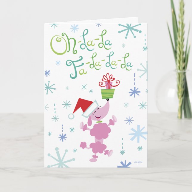 Christmas Poodle Greeting Card (Front)