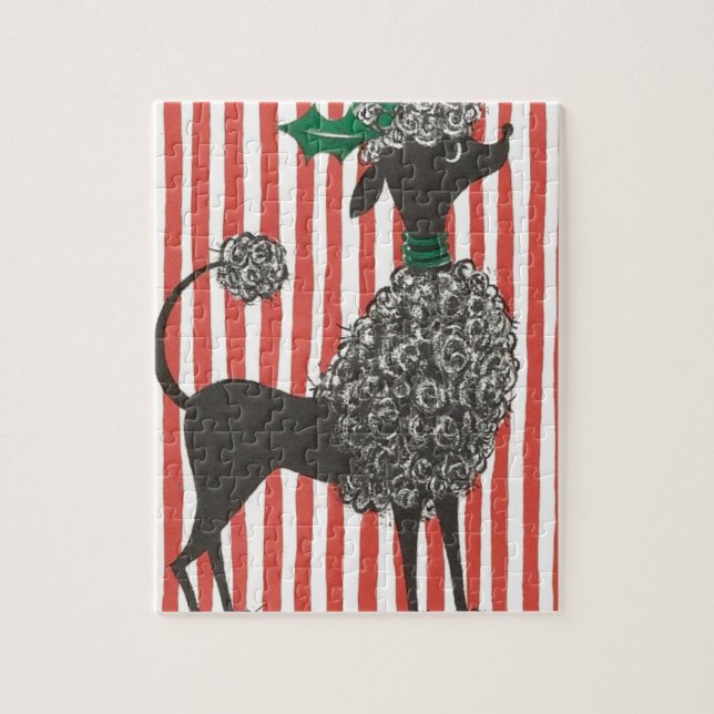 Christmas Poodle Jigsaw Puzzle (Vertical)