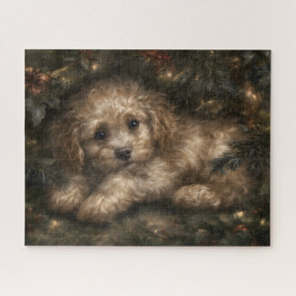 Christmas Poodle Puppy Jigsaw Puzzle