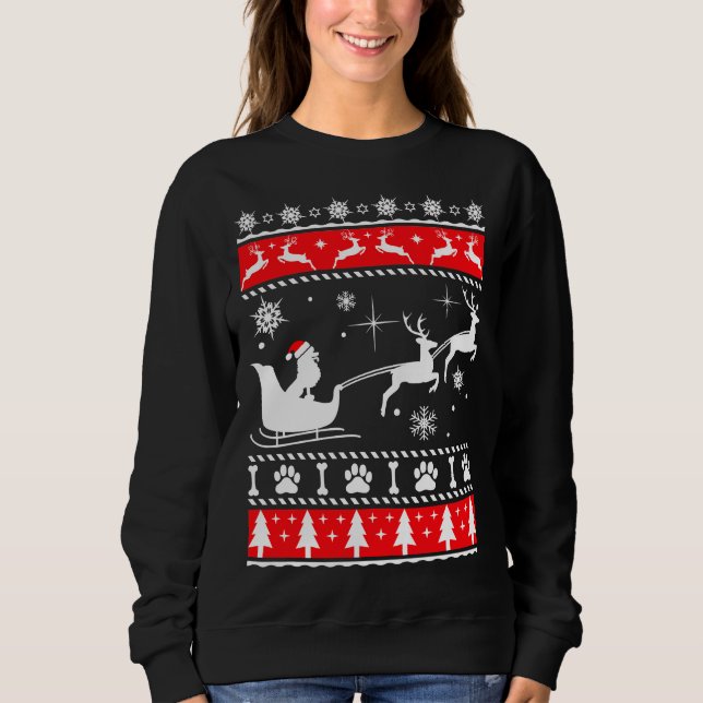 Christmas Poodle Sleigh Sweatshirt (Front)