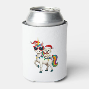 Christmas Poodle Unicorn Sunglasses Poodles T-Shir Can Cooler