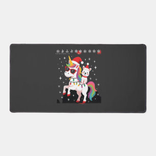 Christmas Poodle Unicorn Sunglasses Poodles T-Shir Desk Mat