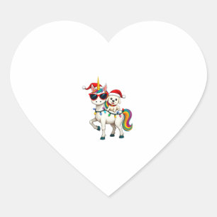 Christmas Poodle Unicorn Sunglasses Poodles T-Shir Heart Sticker
