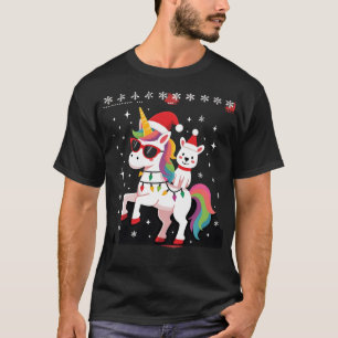 Christmas Poodle Unicorn Sunglasses Poodles T-Shir T-Shirt