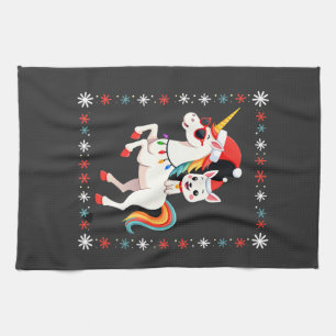 Christmas Poodle Unicorn Sunglasses Poodles T-Shir Tea Towel