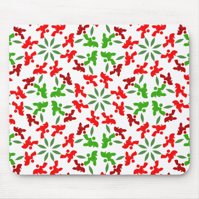 Christmas Poodles Mouse Pad (Front)