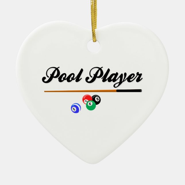 Christmas Pool Player Ceramic Tree Decoration (Front)