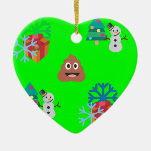 christmas poop emoji ceramic tree decoration