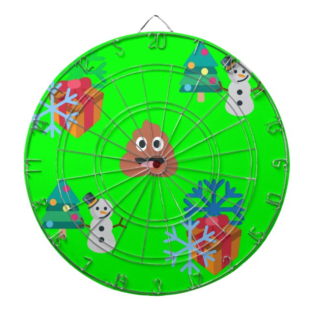 christmas poop emoji dartboard (Front)