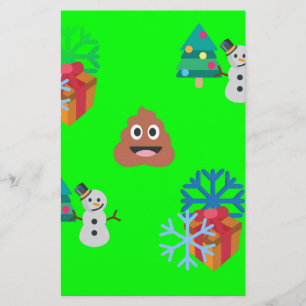 christmas poop emoji stationery