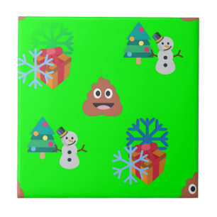 christmas poop emoji tile