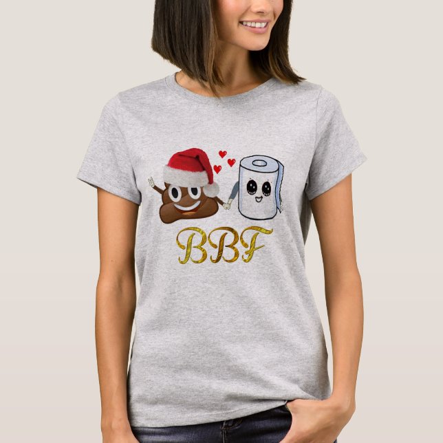 christmas poop emoji toilet paper best buddies T-Shirt (Front)