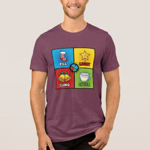 Christmas Pop Art Fill Light Cling Cheer Tri-Blend Shirt