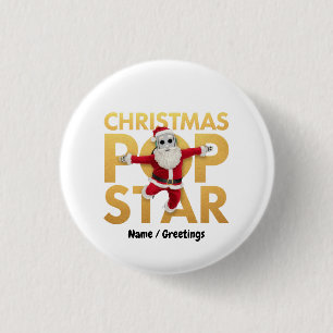 Christmas Pop Star Robot Santa Graphic 3 Cm Round Badge