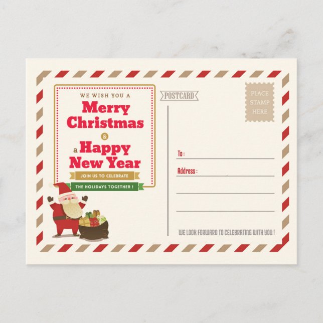 Christmas Post Card Party Invitation (Front)