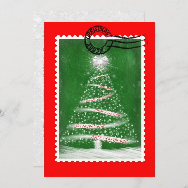Christmas Postage  Stamp Invitation (Front/Back)
