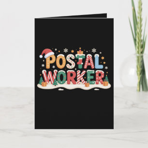 Christmas Postal Worker Holiday Mail Carrier Xmas Card