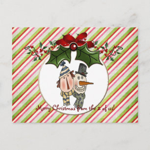 Christmas postcard...2 of us holiday postcard