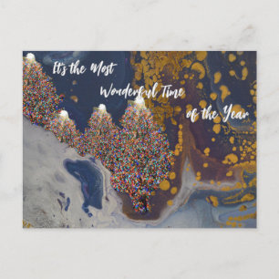 Christmas Postcard Abstract Painting 