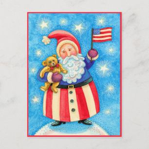 Christmas Postcard: American Santa Claus Holiday Postcard