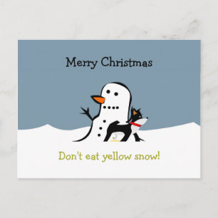 Christmas Postcard - Don't eat yellow snow!