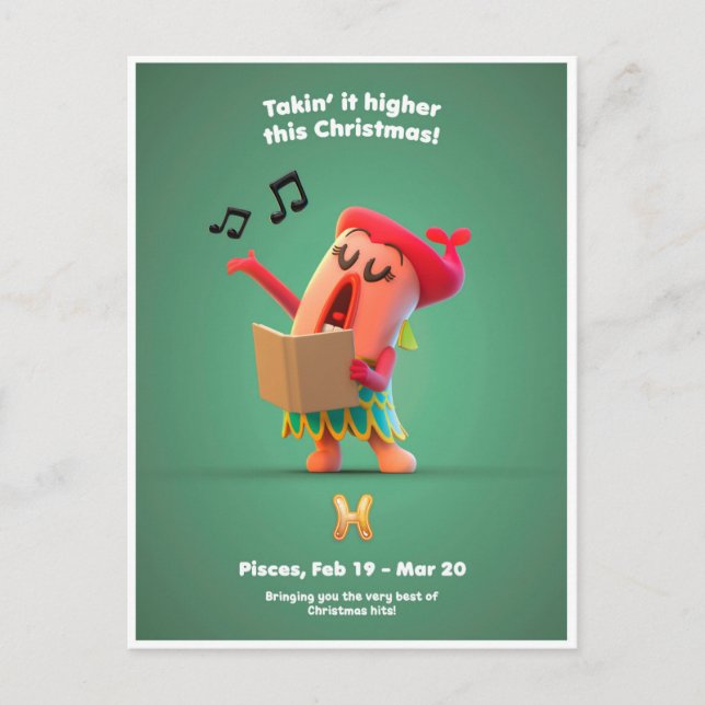 Christmas Postcard for Pisces (Front)