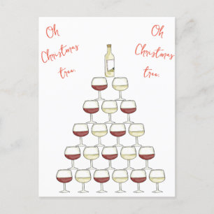 Christmas postcard for wine drinker