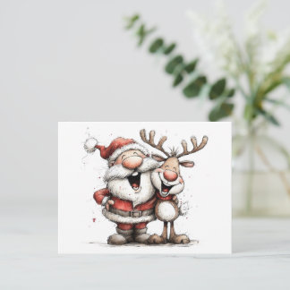 Christmas Postcard, Holiday Mini Art Print & Gree Postcard