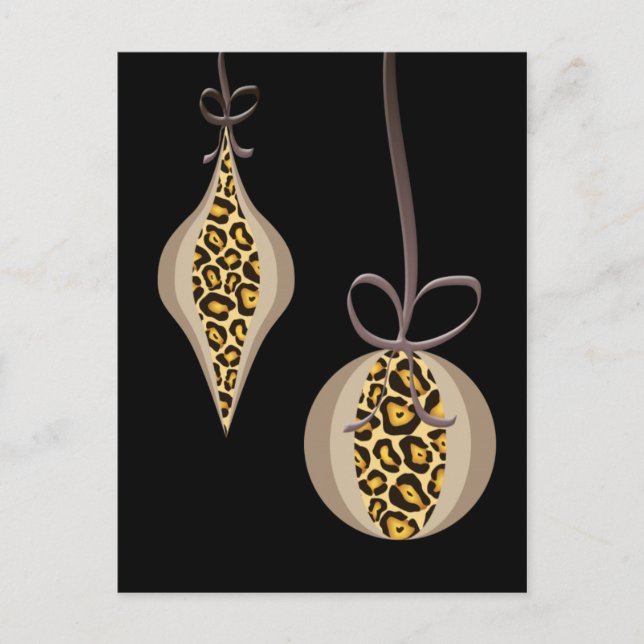 Christmas Postcard Leopard Print (Front)