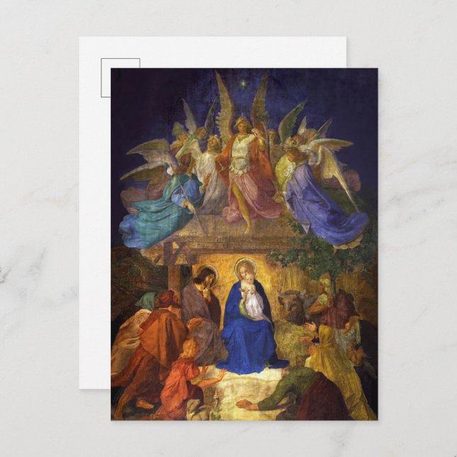 Christmas Postcard Nativity Religious Catholic (Front/Back)