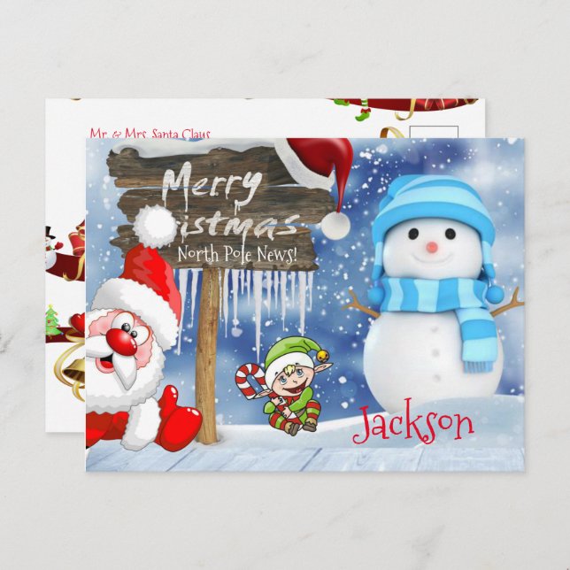 Christmas Postcards North Pole  (Front/Back)