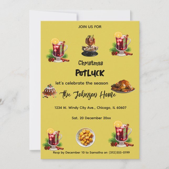 Christmas Potluck Invitation (Front)