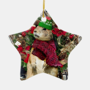 Christmas  Prairie Dog Ceramic Tree Decoration
