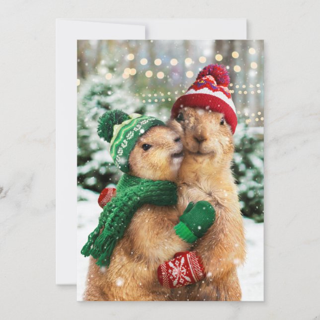 Christmas Prairie Dogs Invitation (Front)