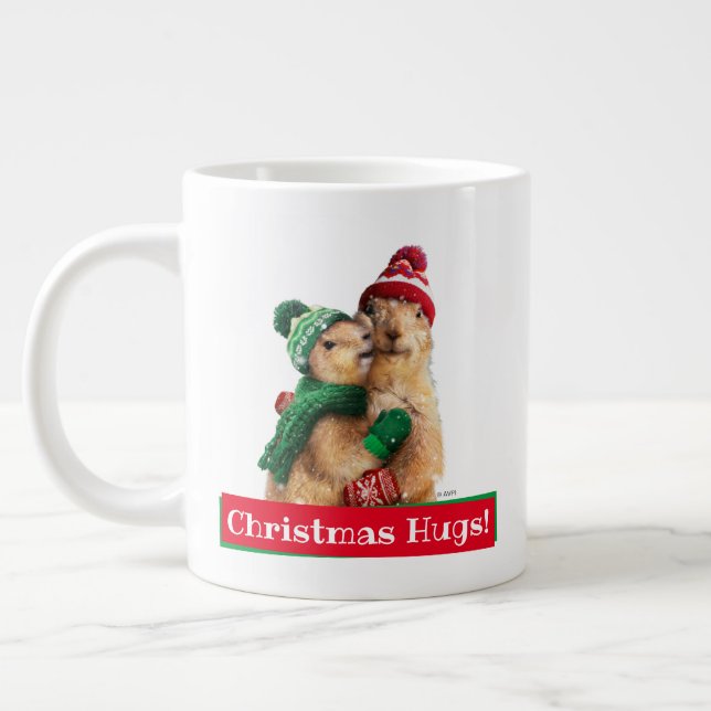 Christmas Prairie Dogs Large Coffee Mug (Left)
