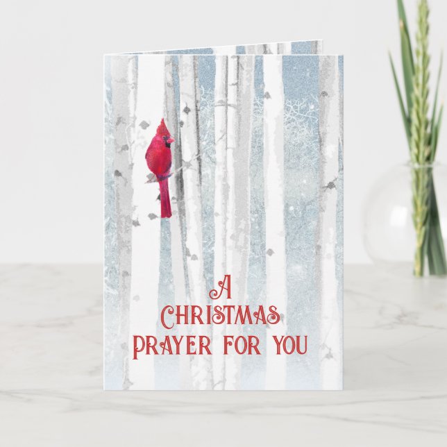 Christmas Prayer Blessing Red Cardinal  Holiday Card (Front)